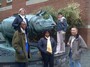 the team in front of the Museum School part of the Museum of Fine Arts